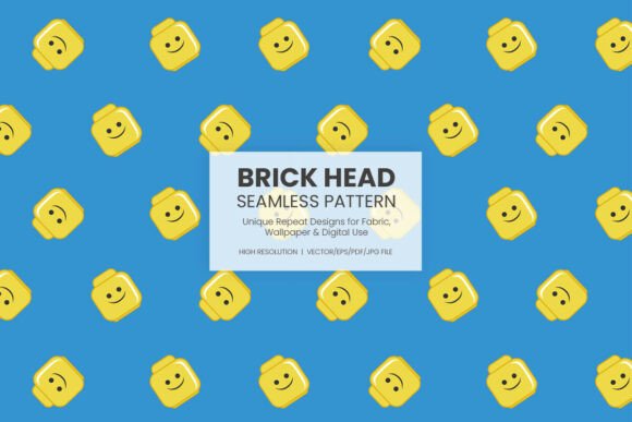 Brick Head Seamless Pattern Vector