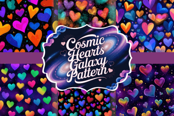 Cosmic Hearts Galaxy Pattern: A Celestial Canvas for Creative Projects