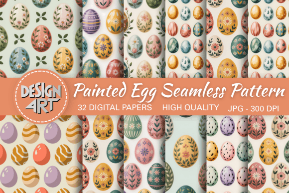 Painted Egg Seamless Pattern: A Vibrant Addition to Your Creative Projects