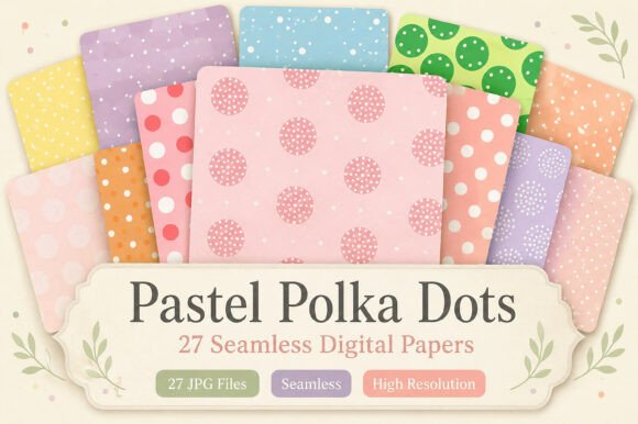 Pastel Polka Dots Seamless Pattern Set