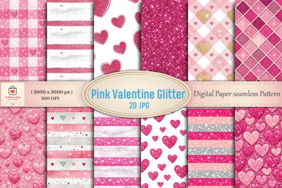 Pink Valentine Glitter Digital Paper: A Sparkling Addition to Your Creative Toolkit