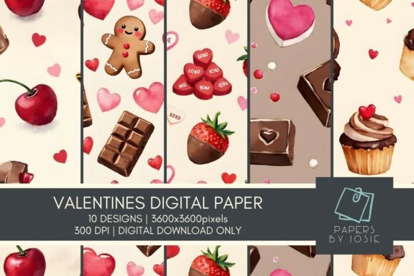 Valentine Sweets Pattern Digital Paper: A Sweet Addition to Your Creative Projects