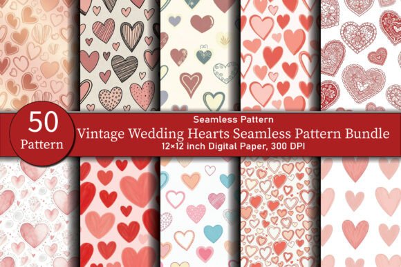 Vintage Wedding Hearts Seamless Pattern: A Timeless Design for Modern Creativity