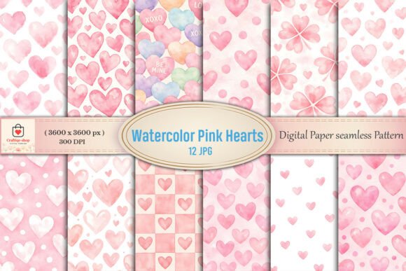 Watercolor Pink Hearts Digital Paper: A Versatile Tool for Modern Creativity