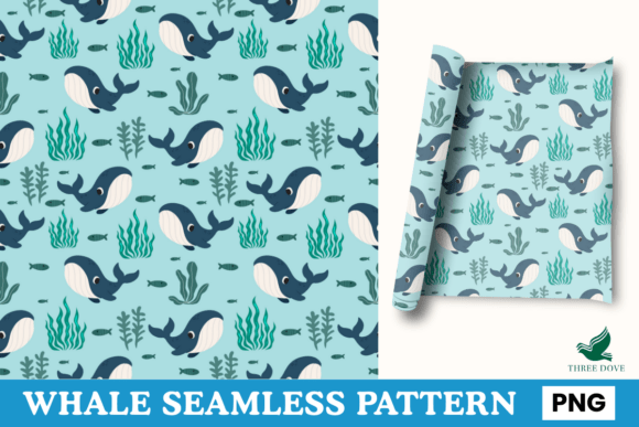 Whale Seamless Pattern - 03: A Versatile Digital Design for Modern Creativity