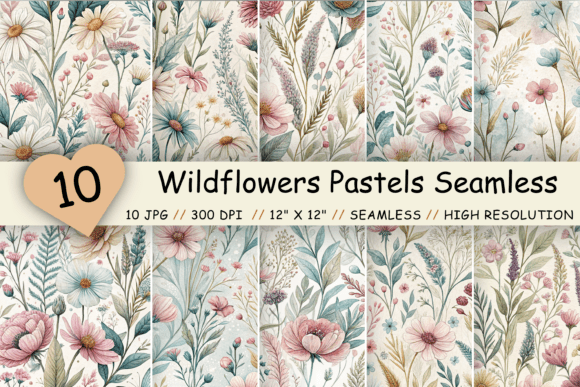 Wildflowers Pastels Seamless Pattern: A Creative Essential for Digital Designers